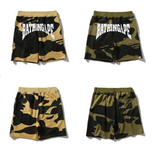 bape yellow camo shorts